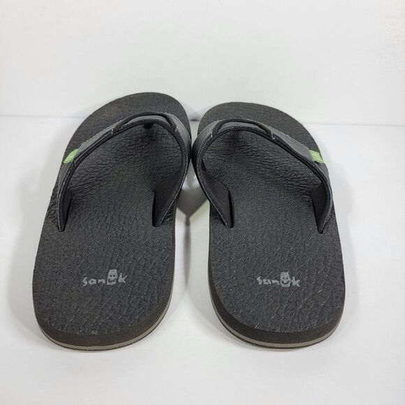 Sanuk Youth 2-3 Root Beer Cozy Flip Flop Sandals Black Casual Flats SBS2914 - Picture 5 of 8